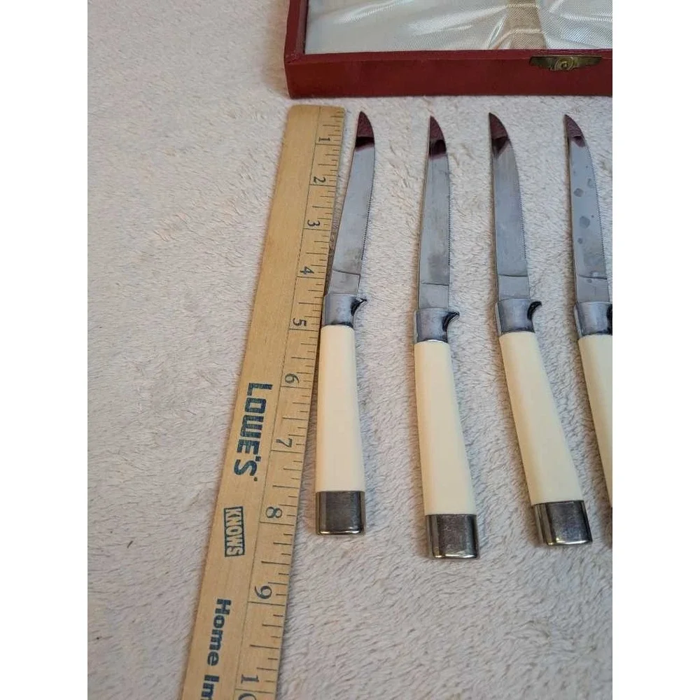 HULL OF MERIDEN Black Forest Steak Knives Set 6pc Solingen Germany Vintage
